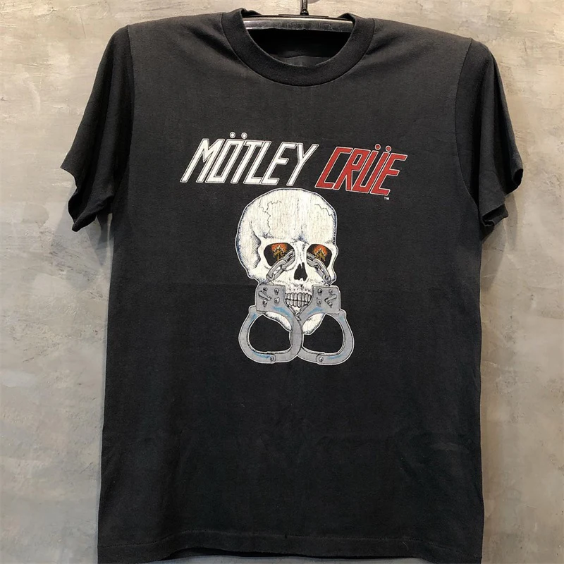Vintage Rock Metal Short Sleeve T-Shirt Men's Loose Fit Cotton Youth Popular Printed Creative Interest Daily Wear Summer Thic...