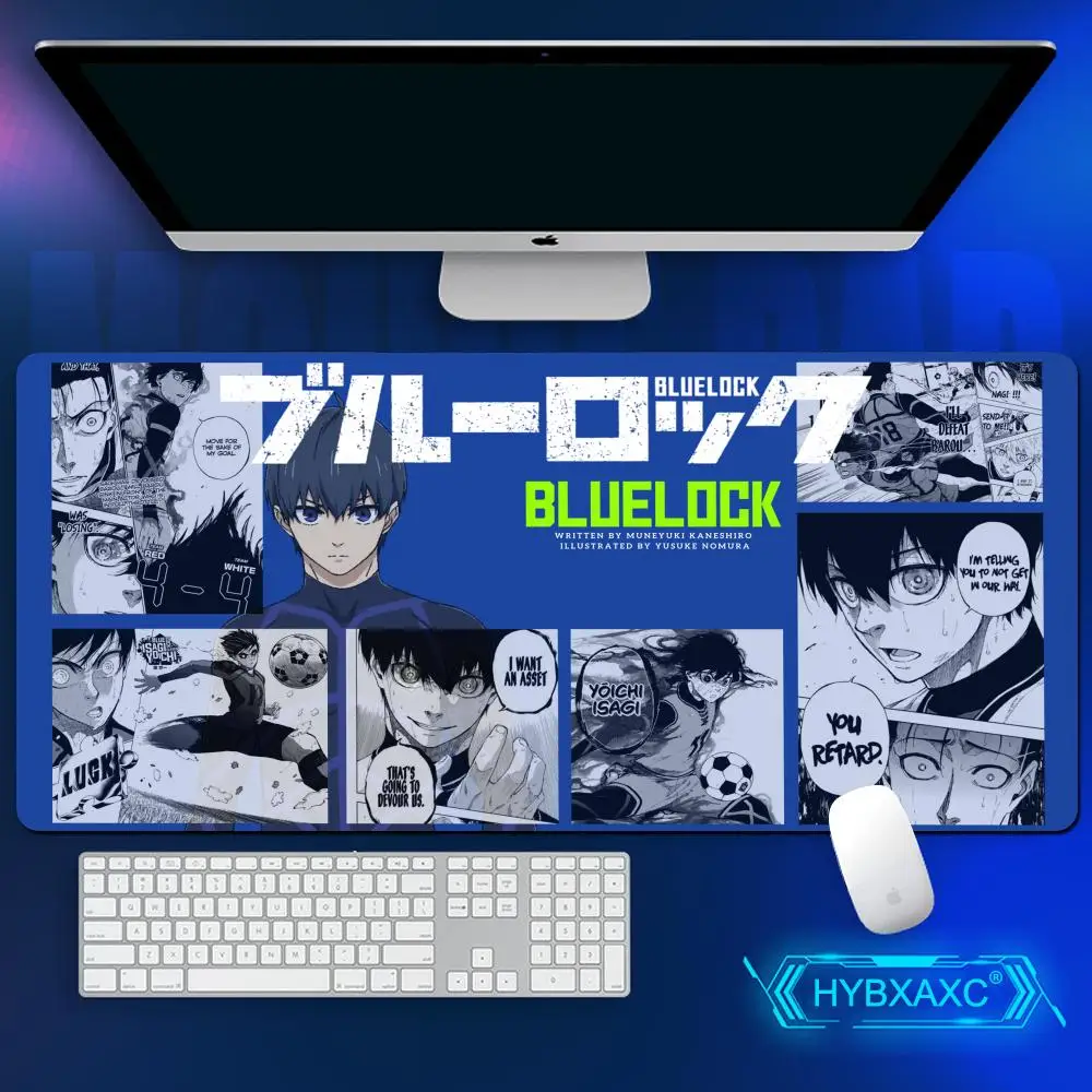 B-Blue L-Lock Mouse Pad Cute HD Big Desk Pad Extended Gaming Rubber Keyboard Mat Large 90x40cm XXL Gamer Mouse Pad HYBXAXC