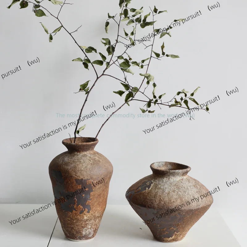 

Ваби-саби ветровая керамическая ваза грубая керамическая ваза цветочная композиция ретро ностальгический ручной работы отель дзен орнамент китайский стиль