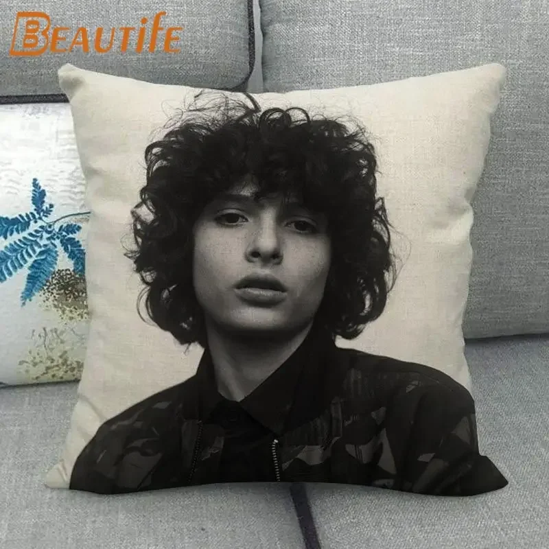 Custom Finn Wolfhard Pillowcase  Wedding Decorative Cotton Linen Pillow Case For Home Pillow Cover 45X45cm One Side