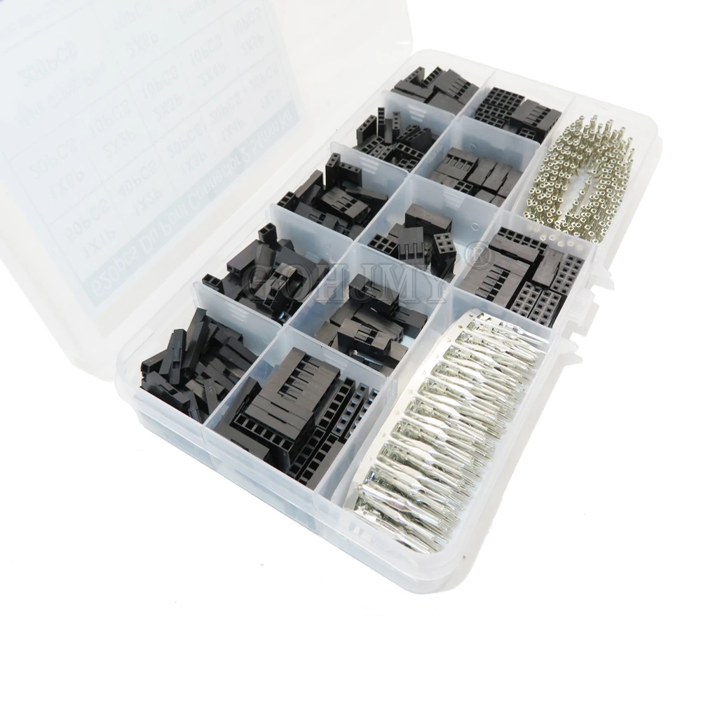 620PCS Dupont Connector 2.54mm pitch Cable Jumper Wire Pin Header Housing Kit Male Crimp Pins+Female Pin Terminal Connector