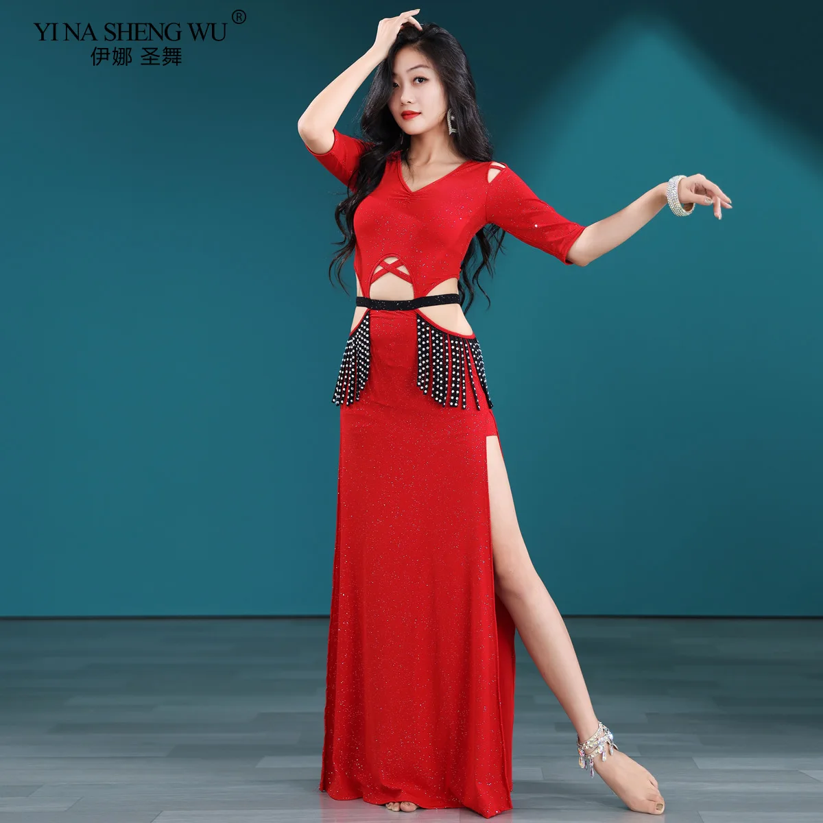 Traje de dança do ventre saia longa feminino elegante dança oriental formação sexy para mulheres bellydancing desempenho roupas