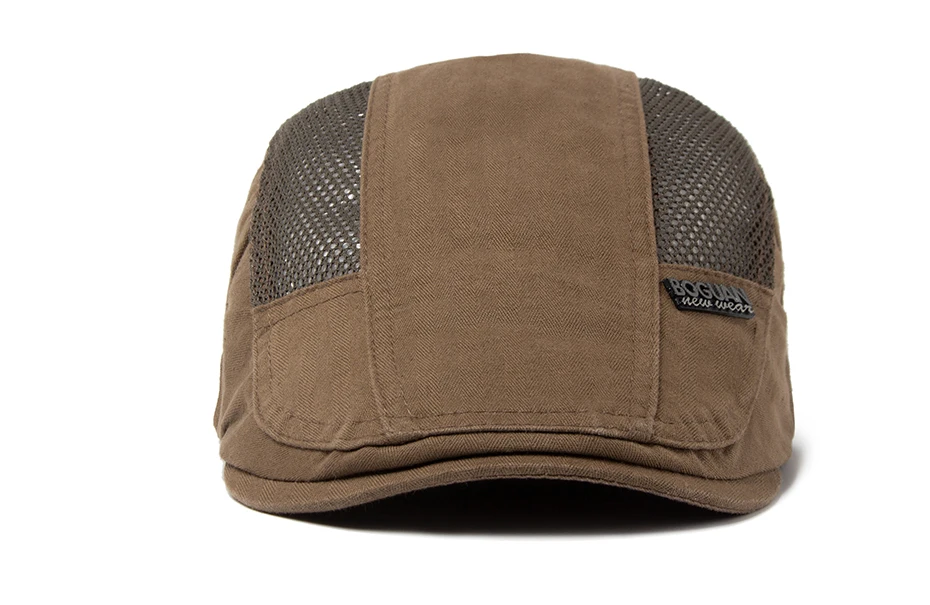 Mesh Cap Baskenmütze Für Männer Mode Brief Label Berets Sommer Baumwolle Atmungsaktive Sonnenblende Frauen Casual Entenschnabel Hut Einstellbar – Detail 13