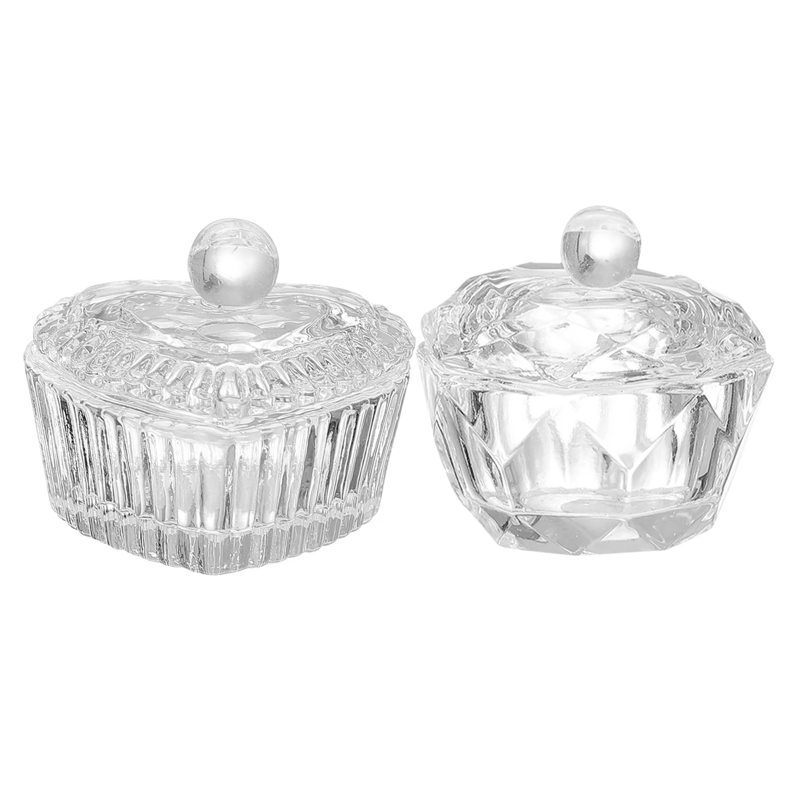 2 pezzi di tazza di cristallo mini contenitore per polvere liquida acrilica per kit di strumenti per manicure contenitore per liquidi acrilici per lavoro di nail art portatile