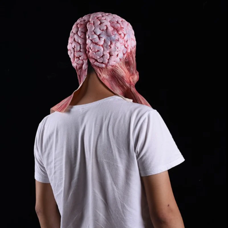 Nuovo copricapo horror di Halloween, maschera monster a lingua lunga, maschera smorfia horror, maschera da demone in lattice monster a lingua lunga.