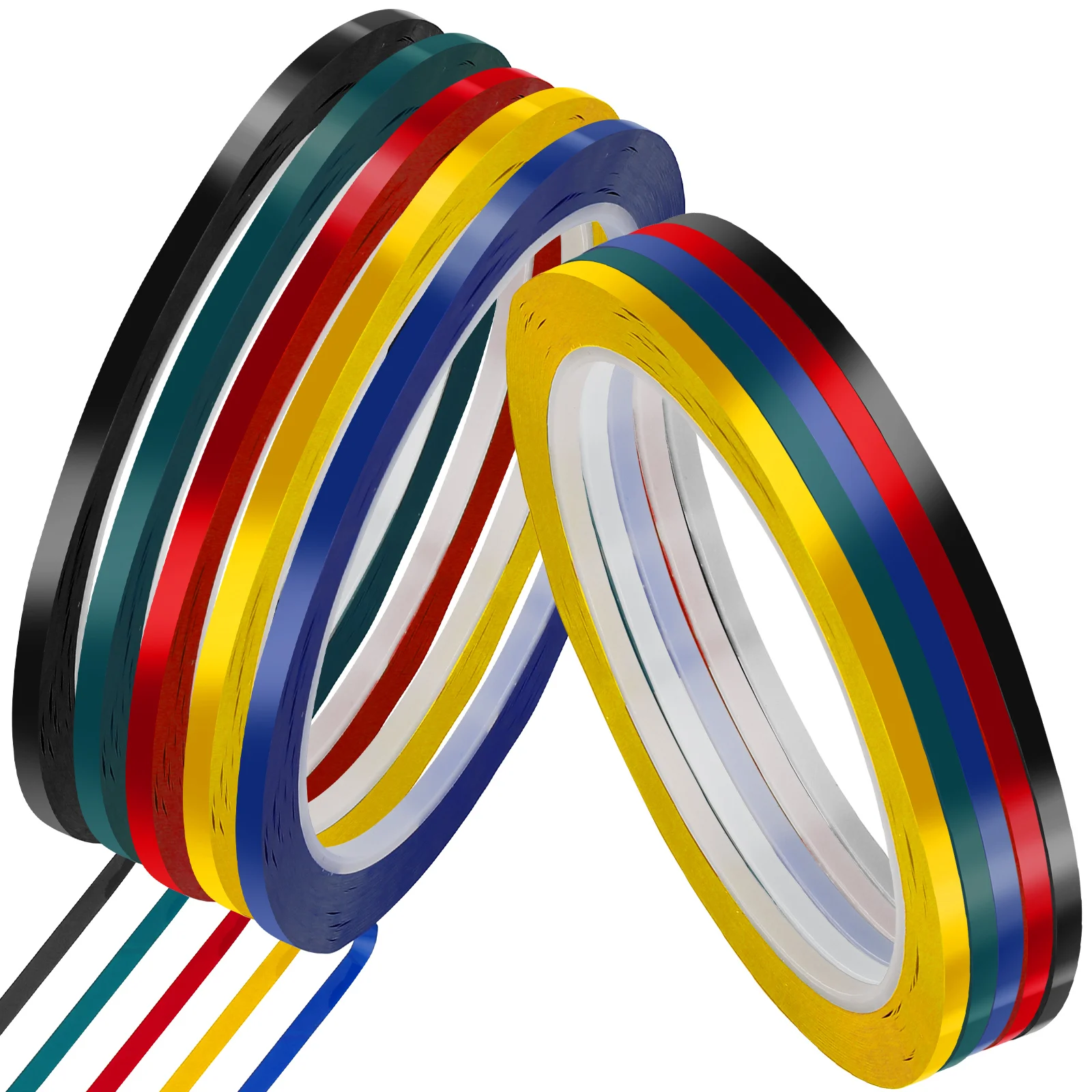 10pcs Warning Line Tape 3Mm X 50M Desktop Positioning Color Marking Seamless Segment Insulation Adhesive Tape For