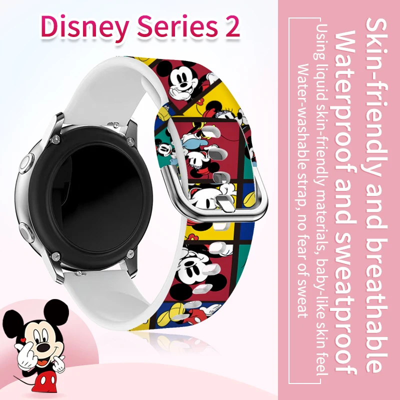 Disney Serie 2 20mm bedrucktes Armband für Samsung Galaxy Watch 6/5 40mm 44mm Band austauschbares Armband für Amazfit Balance 45mm