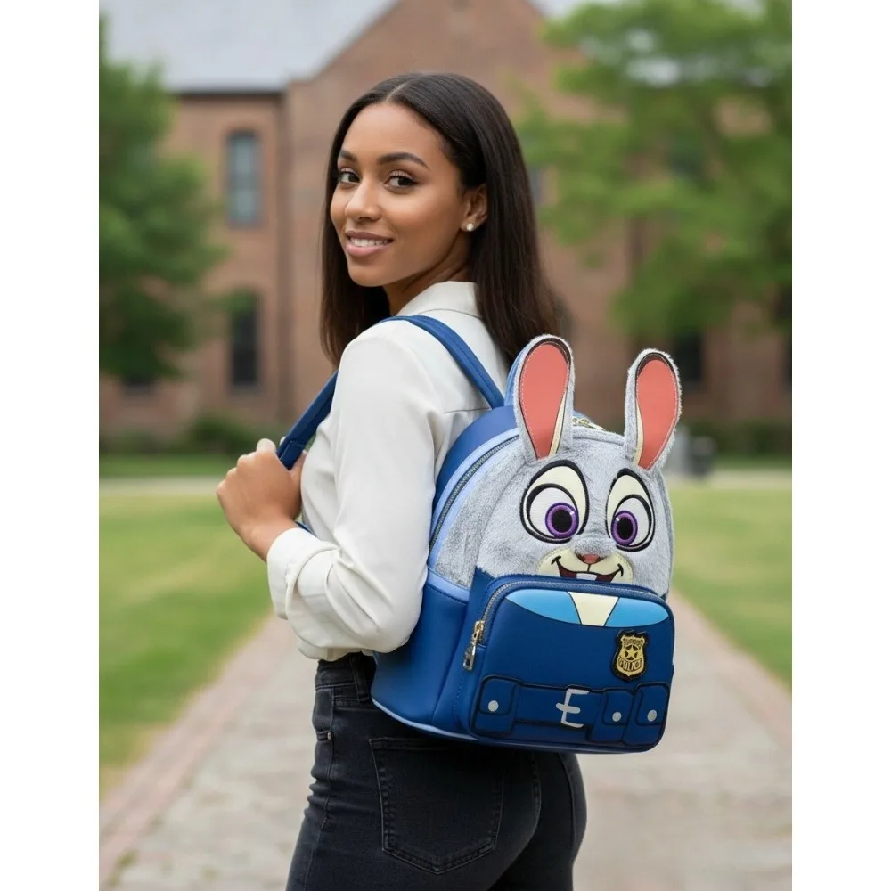 

Cartoon Zootopia Movie Series Judy Character Adjustable Straps Mini Cartoon Bag Elementary Backpack Convenient Travel Bag Gift