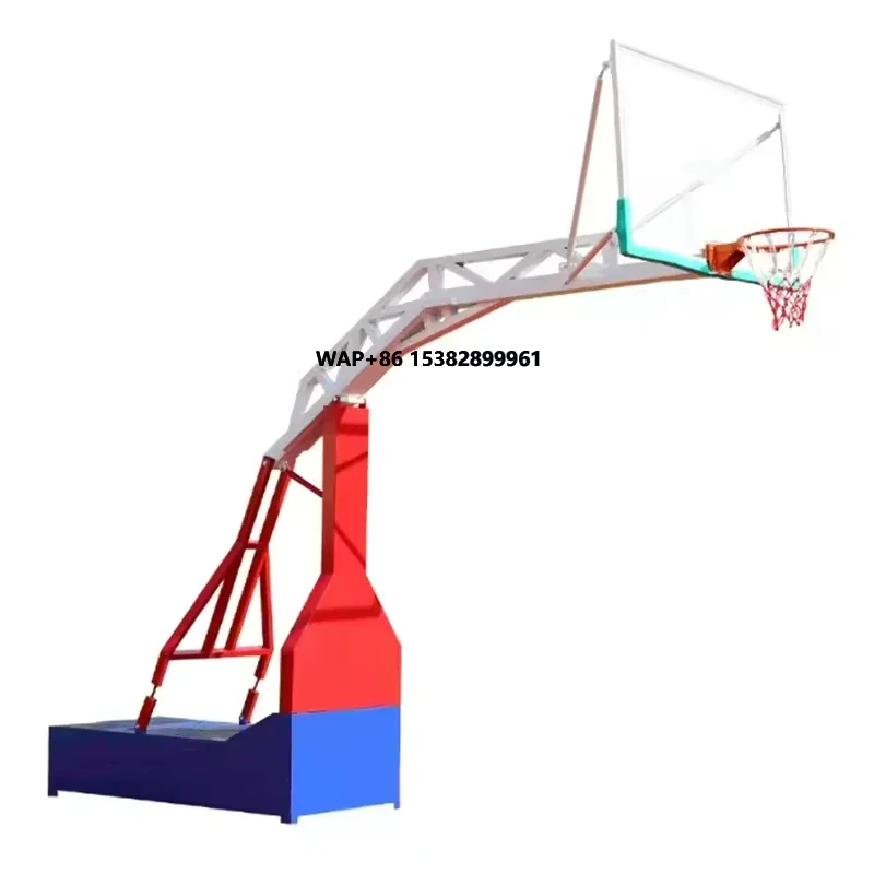 Portable Adjustable Basketball Hoop with Tempered Glass Backboard for Indoor/Outdoor Use Easy Height Adjustment