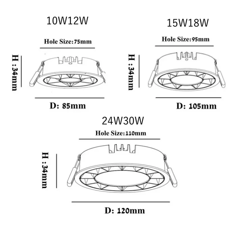 Możliwość przyciemniania wbudowana oprawa sufitowa typu Downlight ultracienka, przeciwodblaskowa umall Upotlight Umbedded Living AC 110V 220v