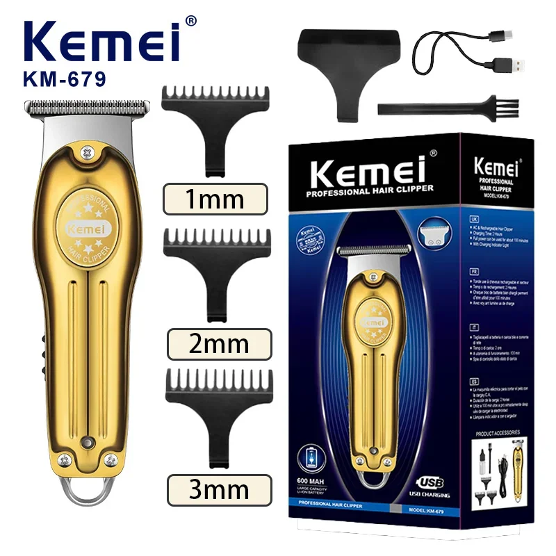 

KeMei Km-679 High Quality USB Charging LCD Display Engraving Clippers Hair Trimmer For Men Monster Clipper