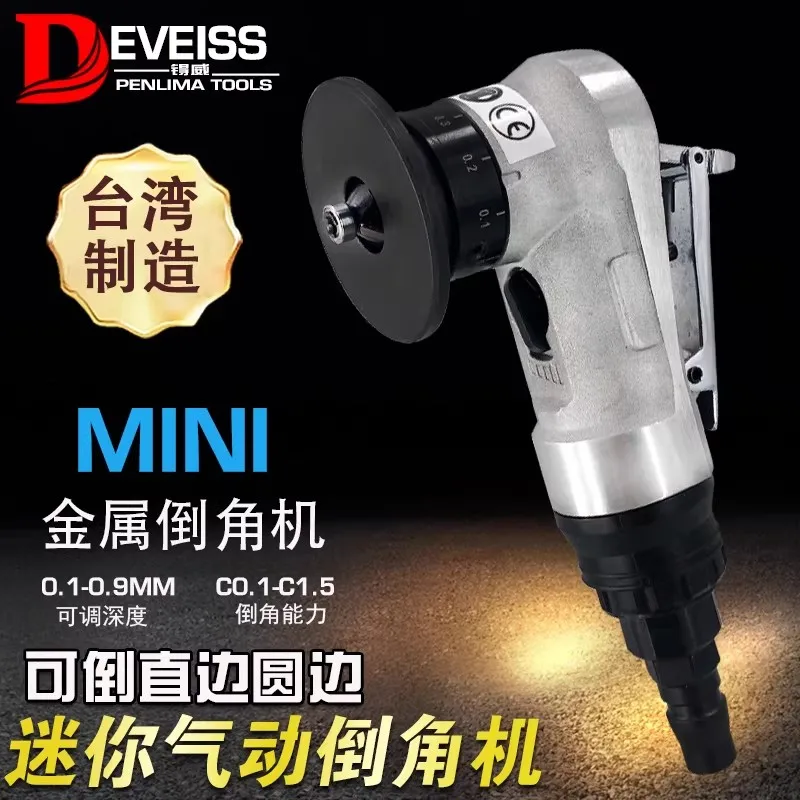 Mini Pneumatic Chamfering Machine 45-Degree Bevel Grinder Burr Removal Machine for Straight and Arc-Shaped Metal Edges