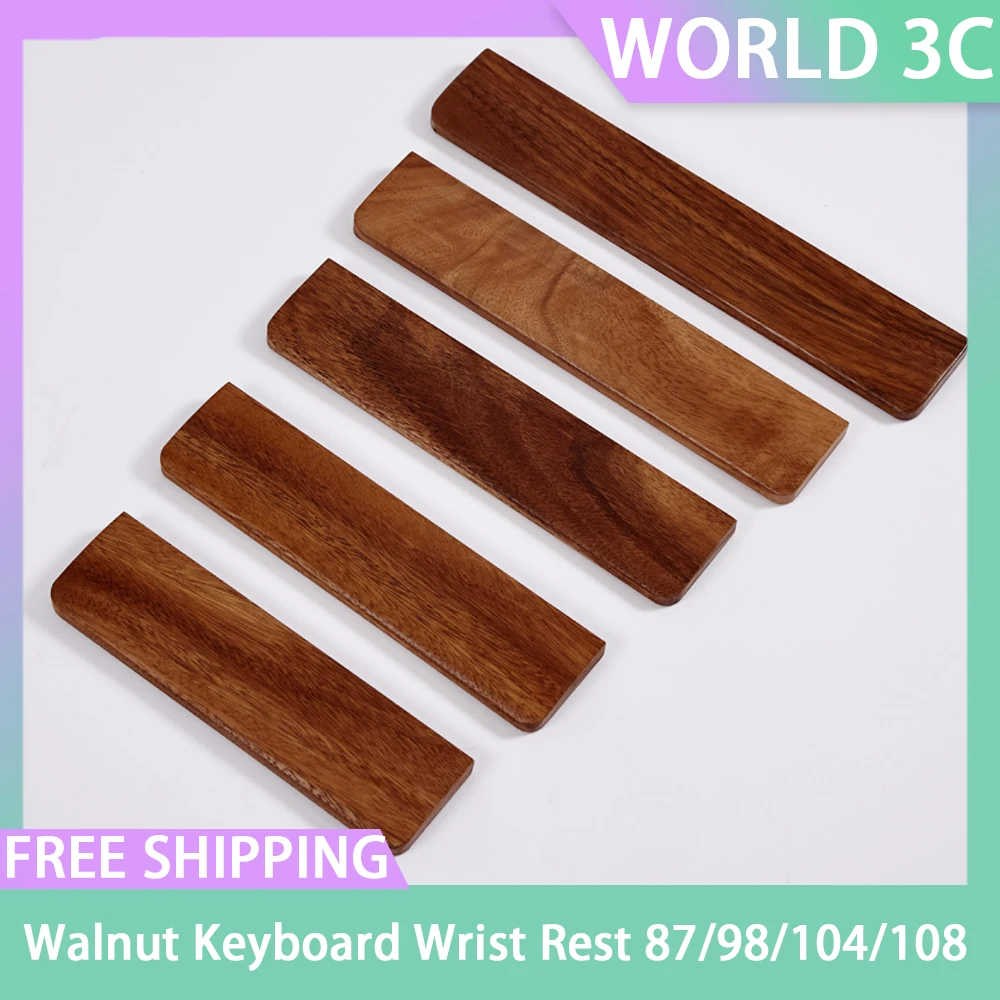 Walnut Wood Keyboard Customized Palm Pad Ergonomic Wrist Rest Pad 87/98/104/108 Keys Mechanical Keyboard Suitable Multiple Sizes