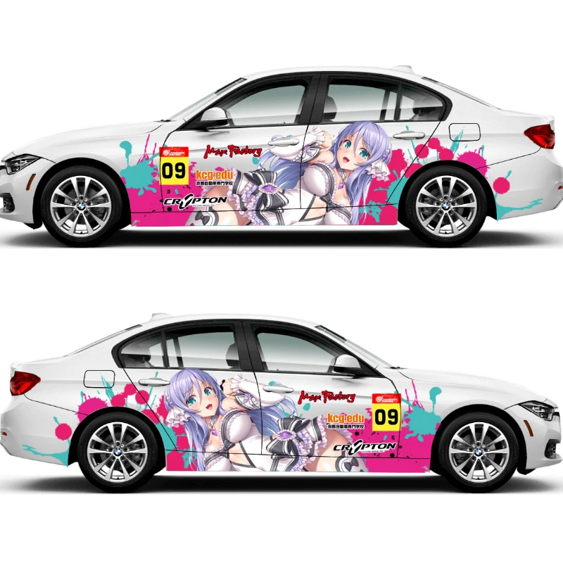 

Аниме упаковка виниловые наклейки для автомобиля Itasha мультфильм дверные наклейки изменение цвета пленка на автомобильные аксессуары наклейка на капот