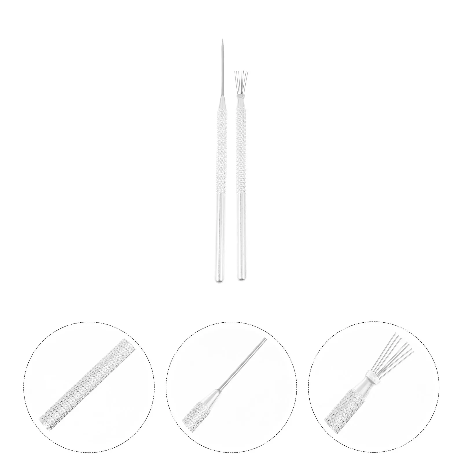 4 قطعة فرشاة الألومنيوم أدوات الطين الفخار نحت الإبر الفولاذ المقاوم للصدأ بالتفصيل الفني البسكويت تزيين لكمة ثقوب #4