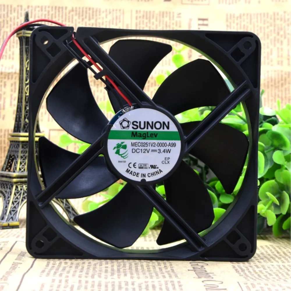 for Sunon MEC0251V2-0000-A99 12CM 12025 12V Silent Case Fan, Low Noise High-Airflow Cooling for PCs