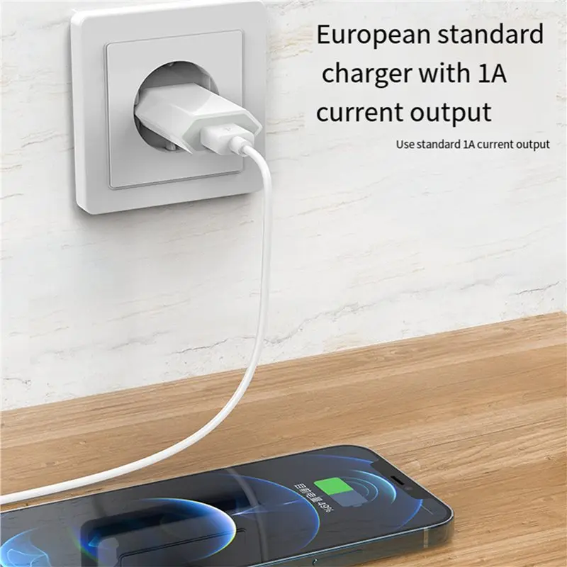 ABGI 20Pcs Mini 5V 1A EU USB Wall Plug, Portable Travel AC Adapter for Smartphone Tablet, Compact Home