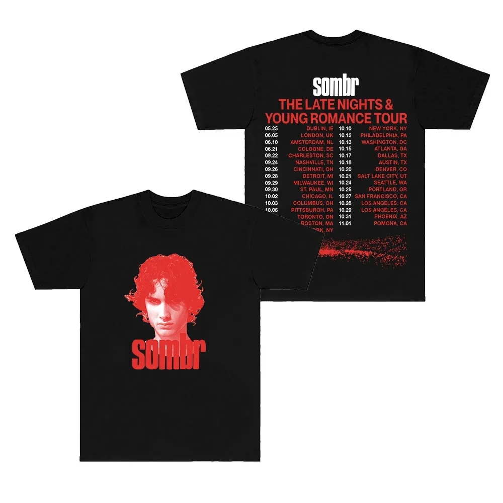 Sombr I Barely Know Her Tour 2025 Merch T-Shirts Women Men Fashion Crewneck Short Sleeve Tee