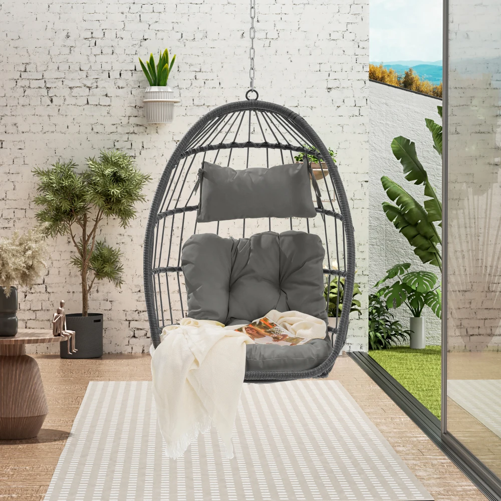 

Outdoor Garden Rattan Egg Swing Chair Hanging Chair