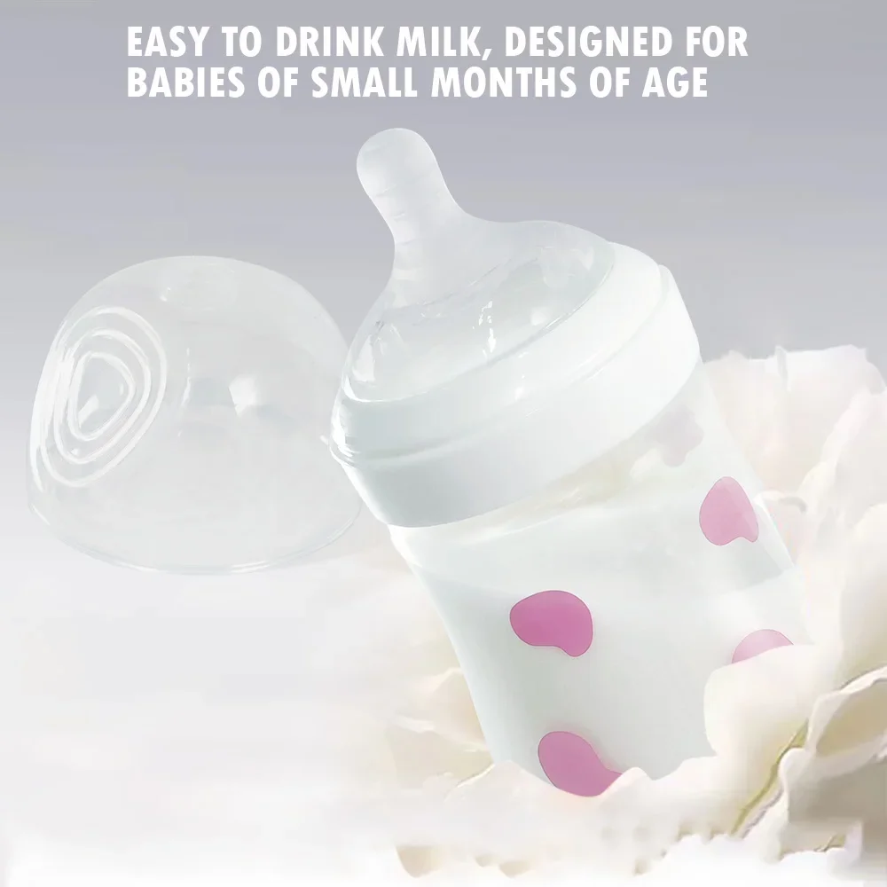 150ML/270ML high-quality PP milk bottle, cute cow shaped, thickened bottom. Imitation breast milk silicone nipple, BPA free