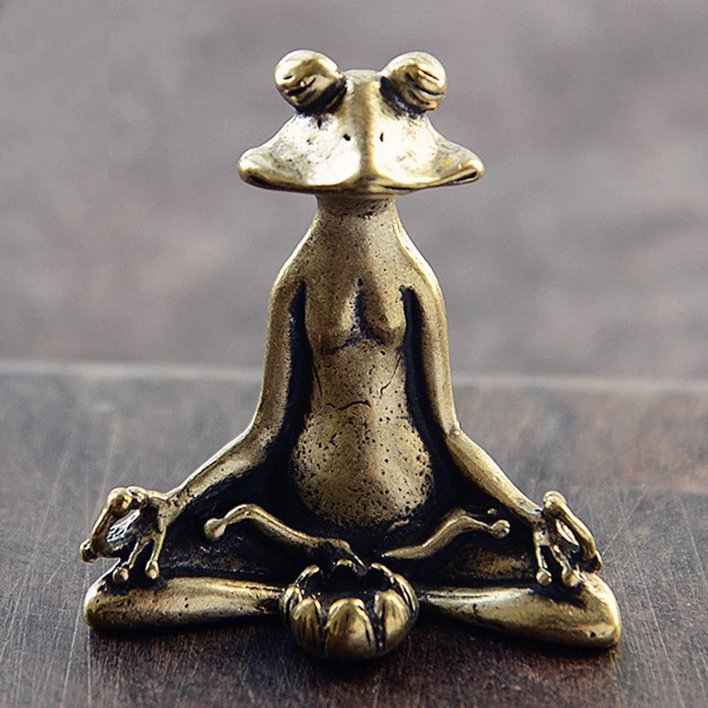 

1Pc Solid Brass Frog Figurine Crafts Handmade Home Decoration Collectibles Fengshui Ornament Festival Gifts