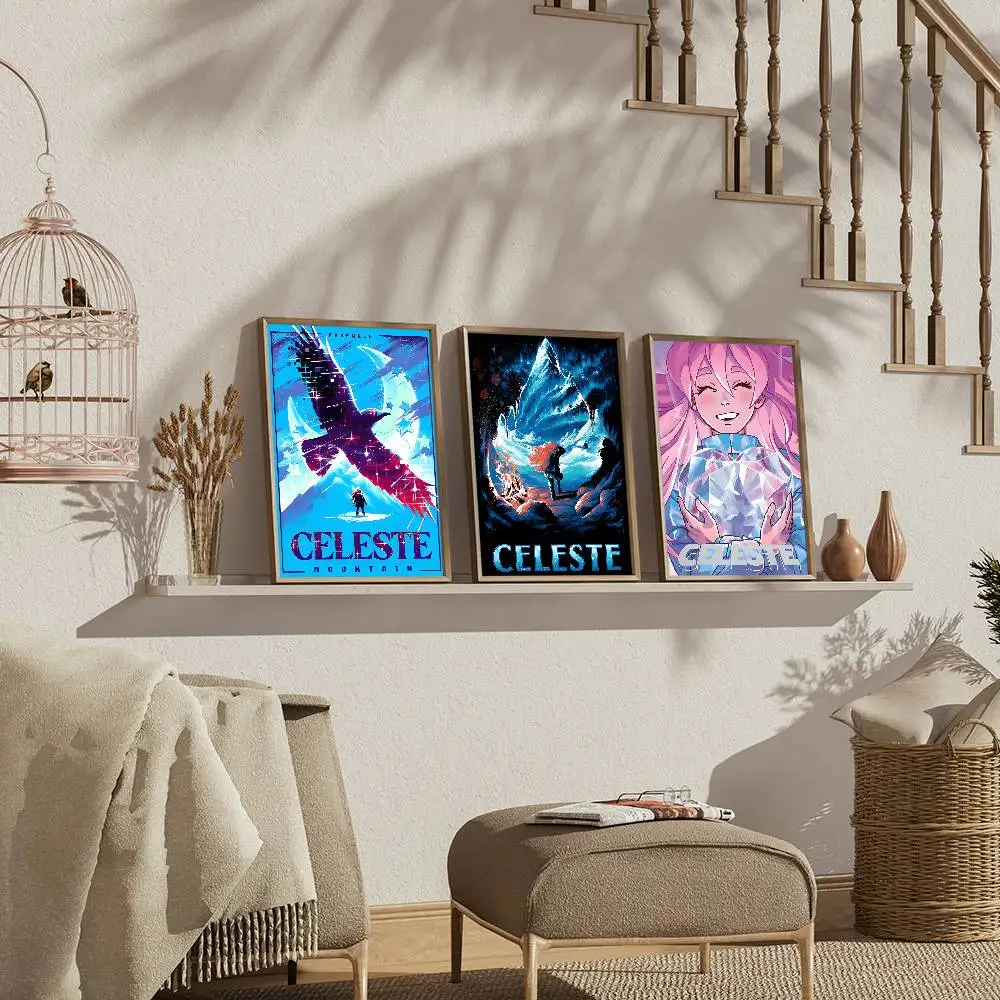 Pixel Art Style C-Celeste Game Anime Posters Sticky HD Quality Wall Art Retro Posters For Home Kawaii Room Decor