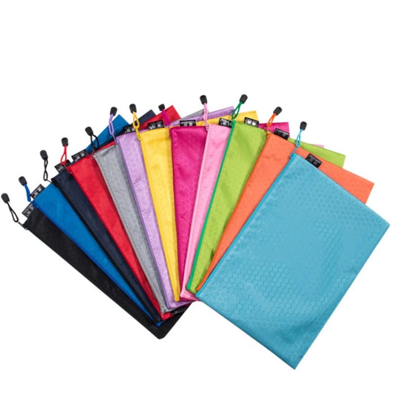 1pc Mesh Zipper Pouch Document Bag Waterproof Zip File Folders A4 School Office Supplies Pencil Case Storage Bags