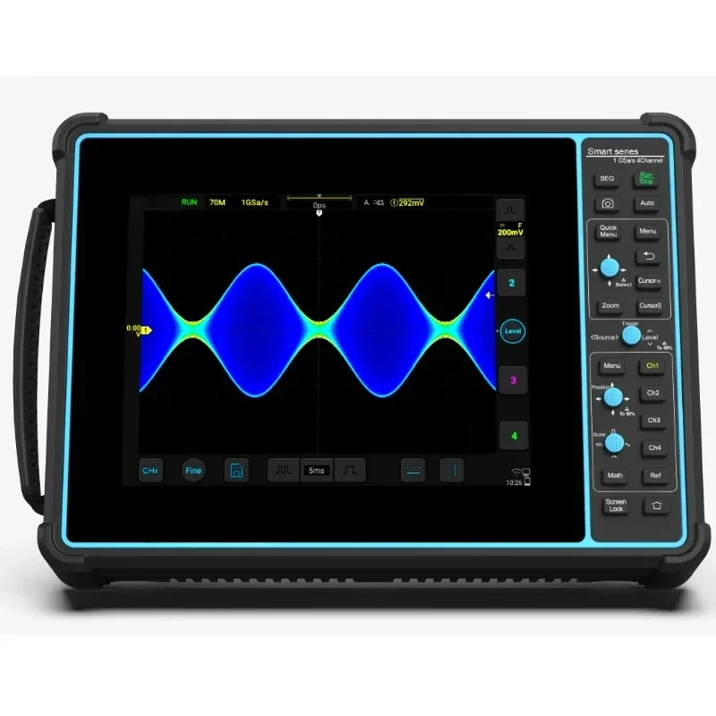 

STO1004 Tablet Oscilloscope 4 channel Digital Oscilloscope 100MHz Bandwidth Handheld Full Touch 1GSa/s Sampling Rate Depth 70Mp