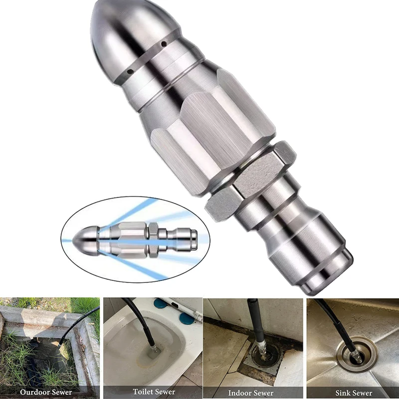Water Jet High Pressure Sprayer Nozzle Clean Sewer 1/4