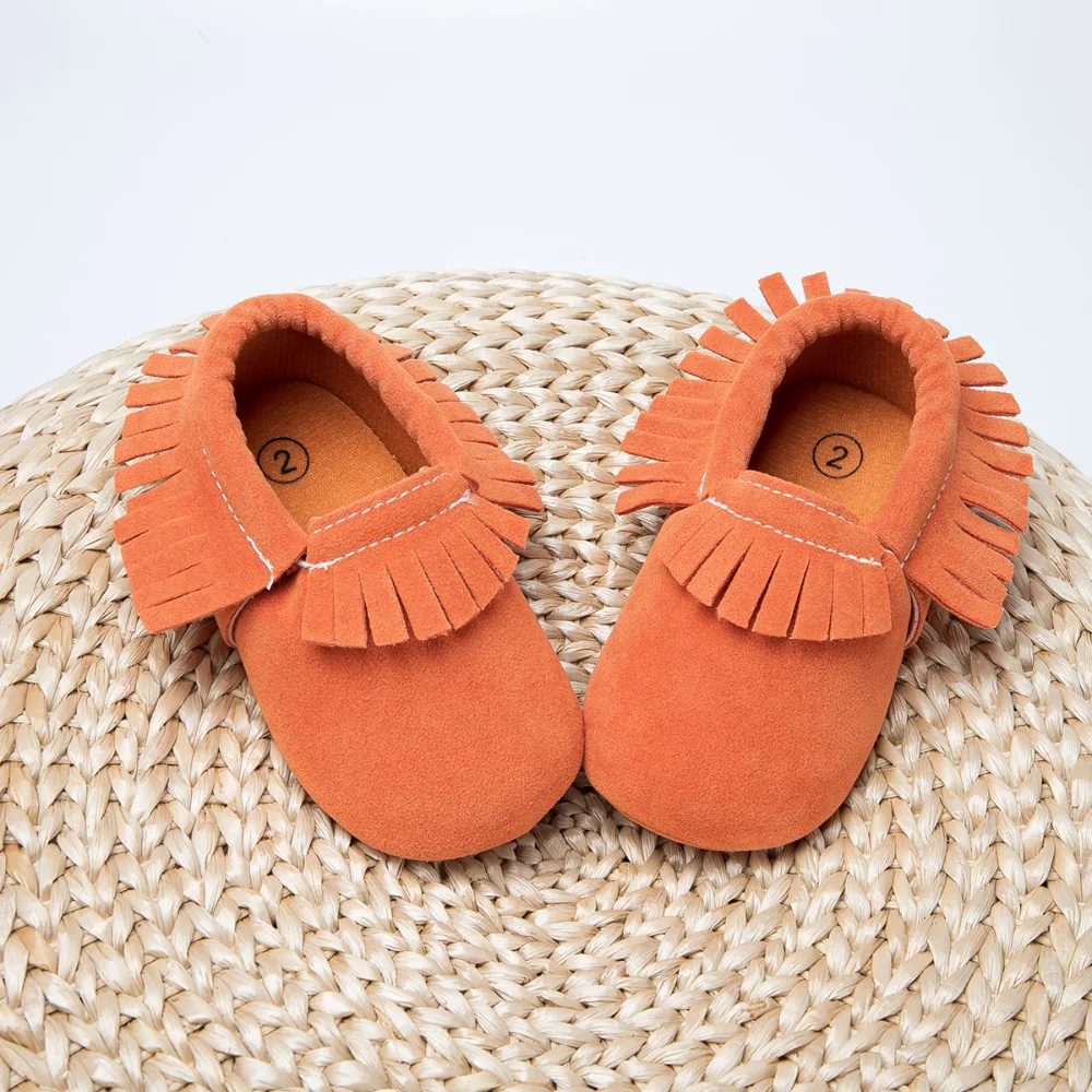 Vintage Quaste Neugeborenen Freizeit schuhe Baby Wanderschuhe Anti-Rutsch-weiche Jungen und Mädchen Schuhe einfarbig ungebundene Slip-On-Schuhe