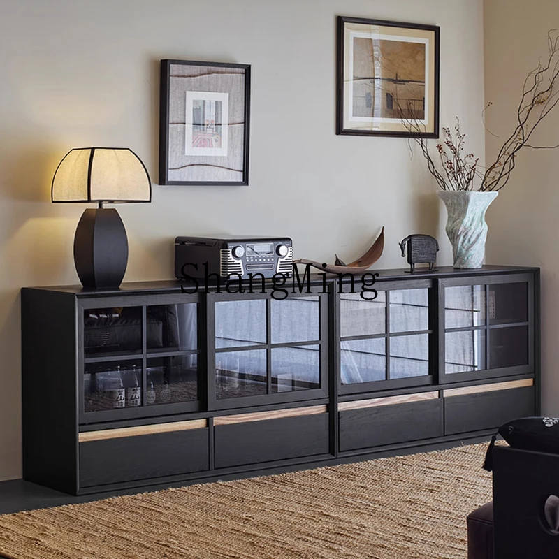 

ZYY light sandalwood medieval modular free combination cabinet living room TV storage cabinet solid wood display cabinet