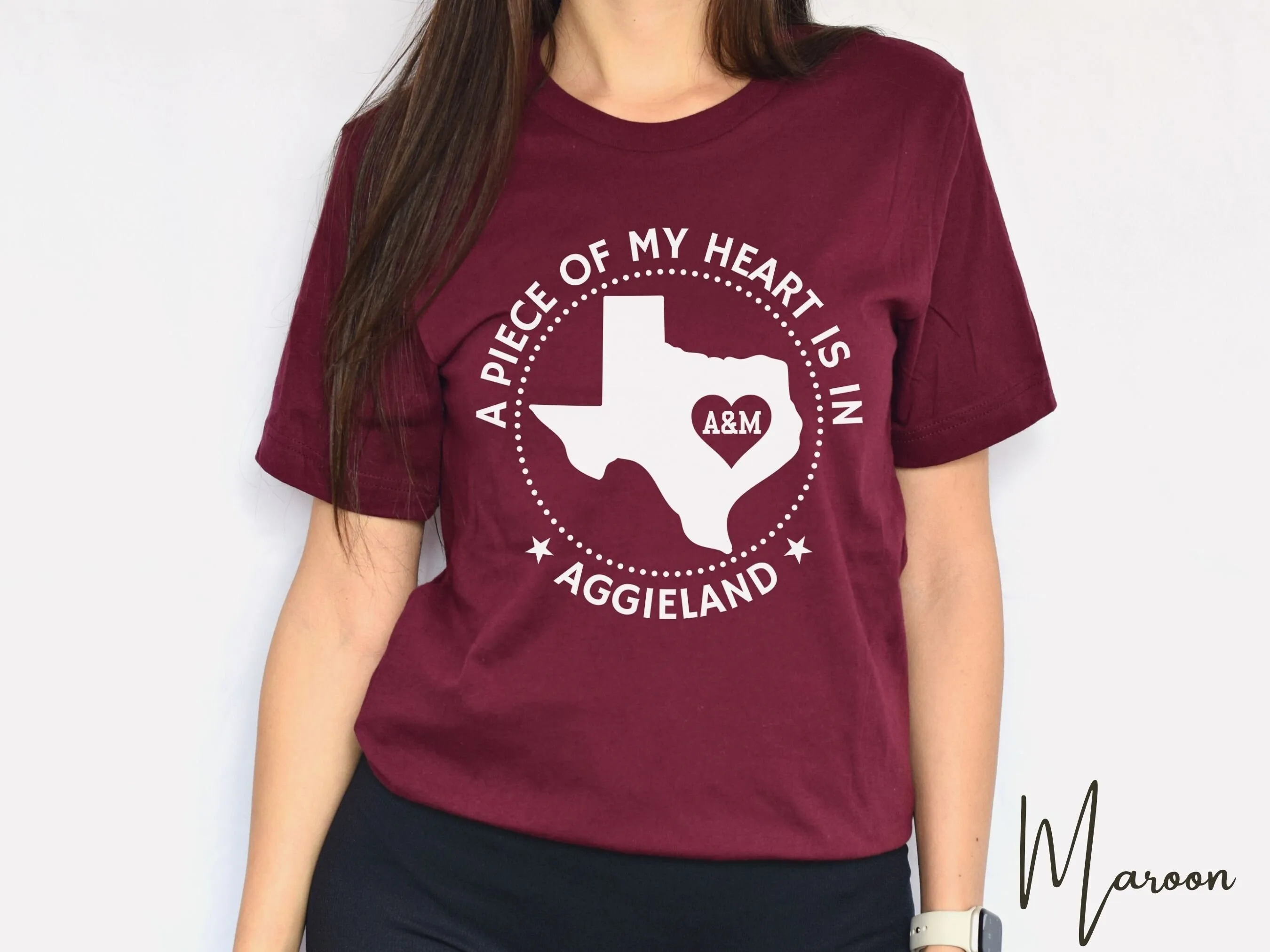 A Piece Of My Heart Is In Aggieland Aggie T Shirt For Mom Alumni Grad Gig Em Pride College Station