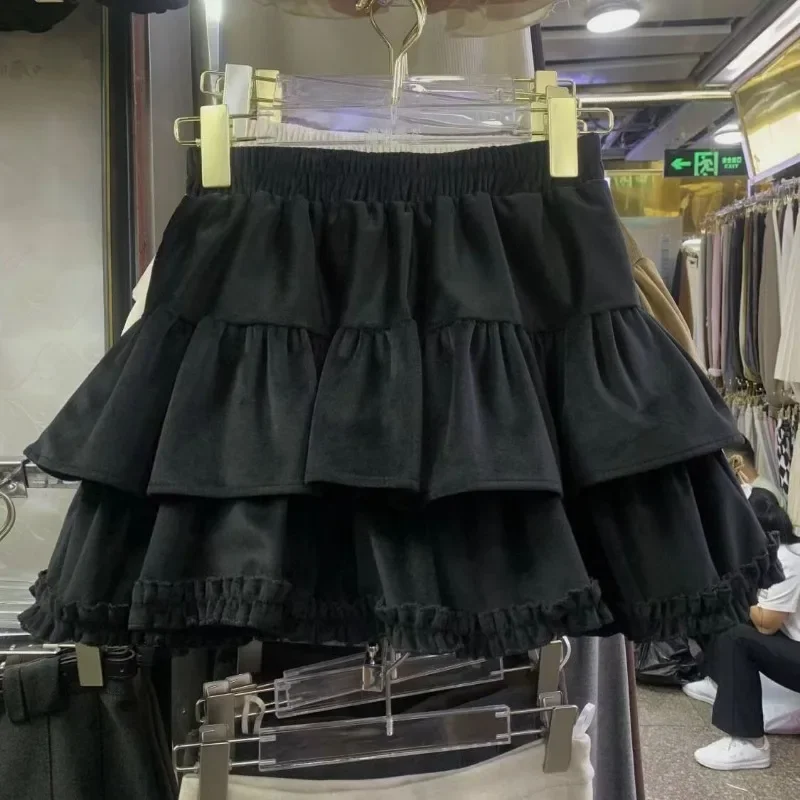 Dolce abito da ballo Gonne Donna Bella Solid Ins Y2k Mini Faldas Mujer Coreano College Vendita calda Carino Lolita Primavera Autunno Stile Preppy