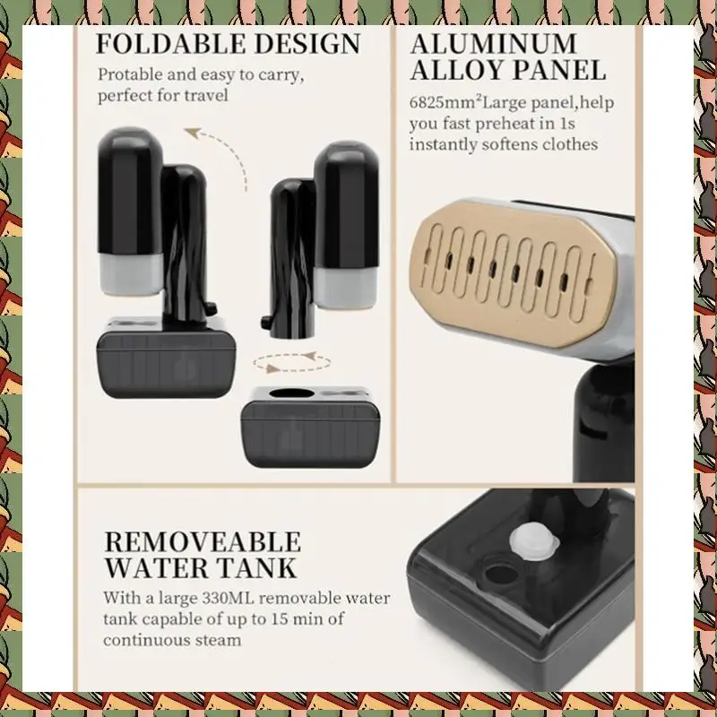 

ATM2 2 In 1 Iron Steamer 5 Grades Temperature With LED Display For Home, Office And Travel Use EU Plug