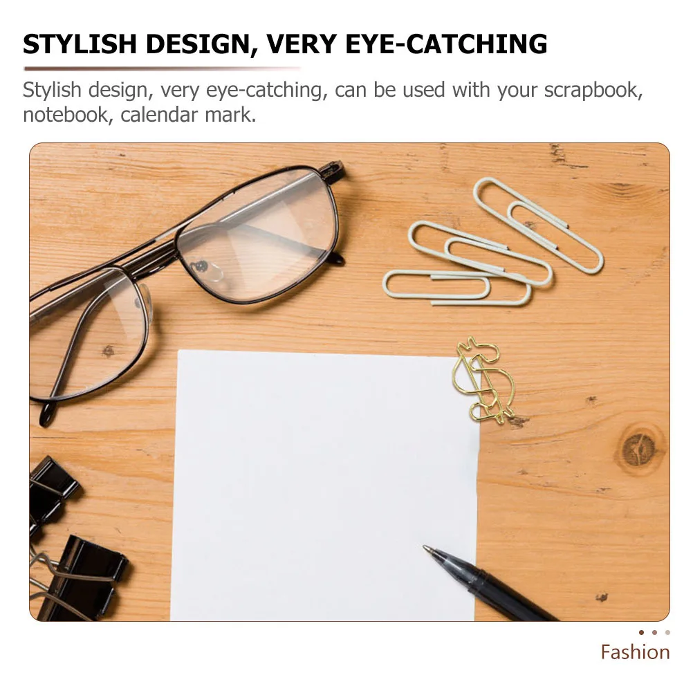 10 قطعة دبابيس ورق الذهب مطلي سبيكة الدولار تصميم مكتب المدرسة دبابيس ورق ملف معدني الزخرفية المشابك علامات صفحة الكتاب