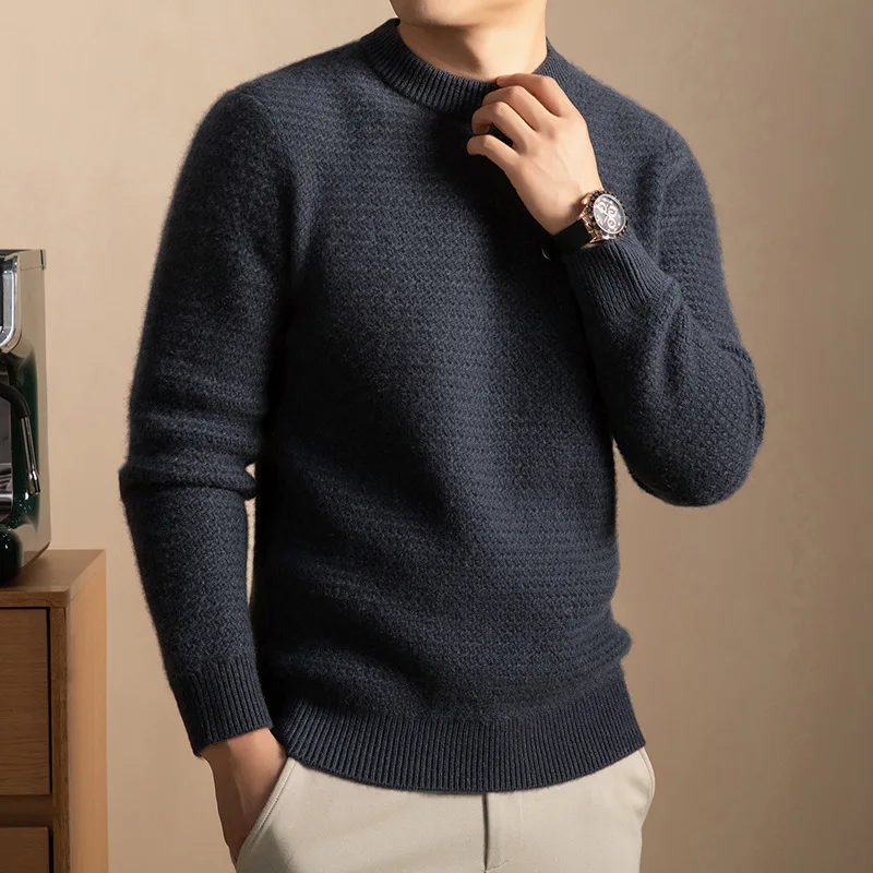100% Cashmere Men's Sweater Thickened Warm Cashmere Sweaters Men Clothes