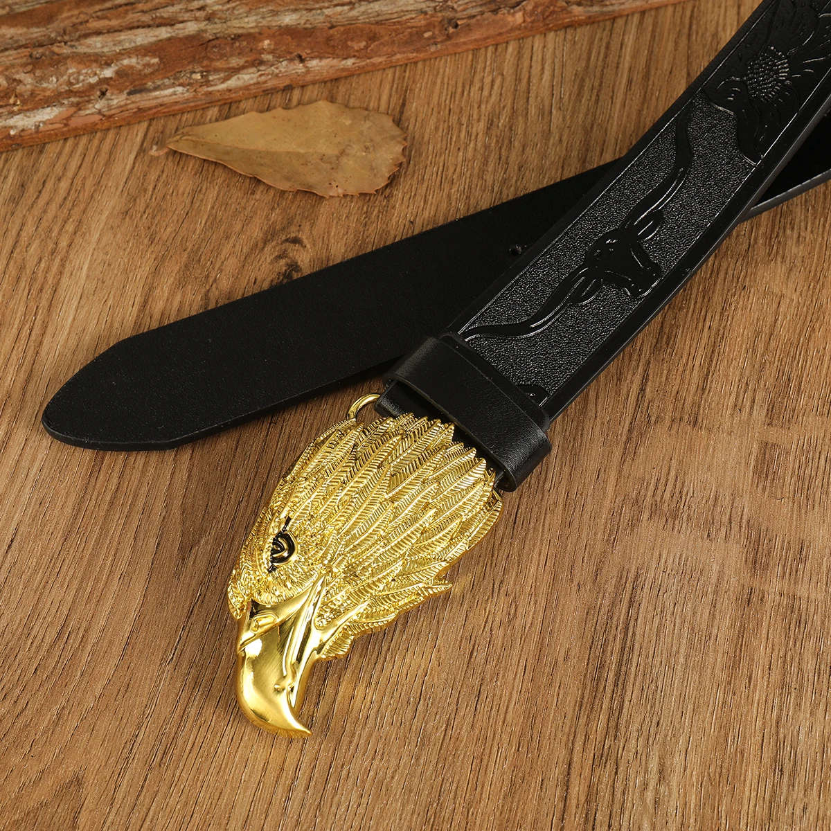 Black Head Big bull head 3.7cm wide men's and women's Western bull head denim style bull scalprendy belt smooth buckle