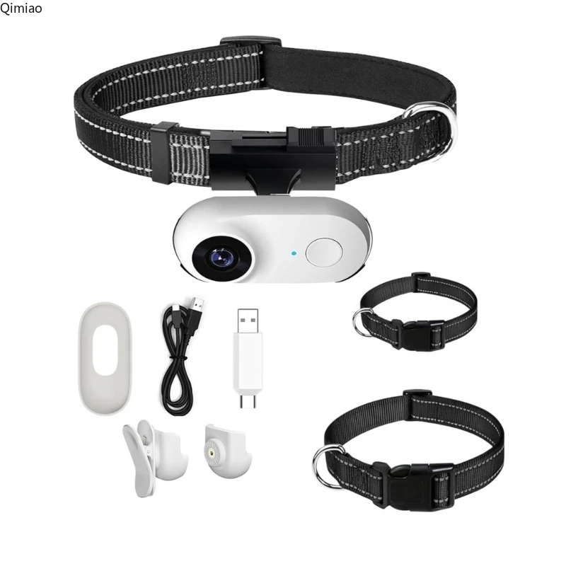 Practical Pet Camera Collar Dog Collar Camera with Large Angles for Pet Monitoring Outdoor Training Pet Video Camera
