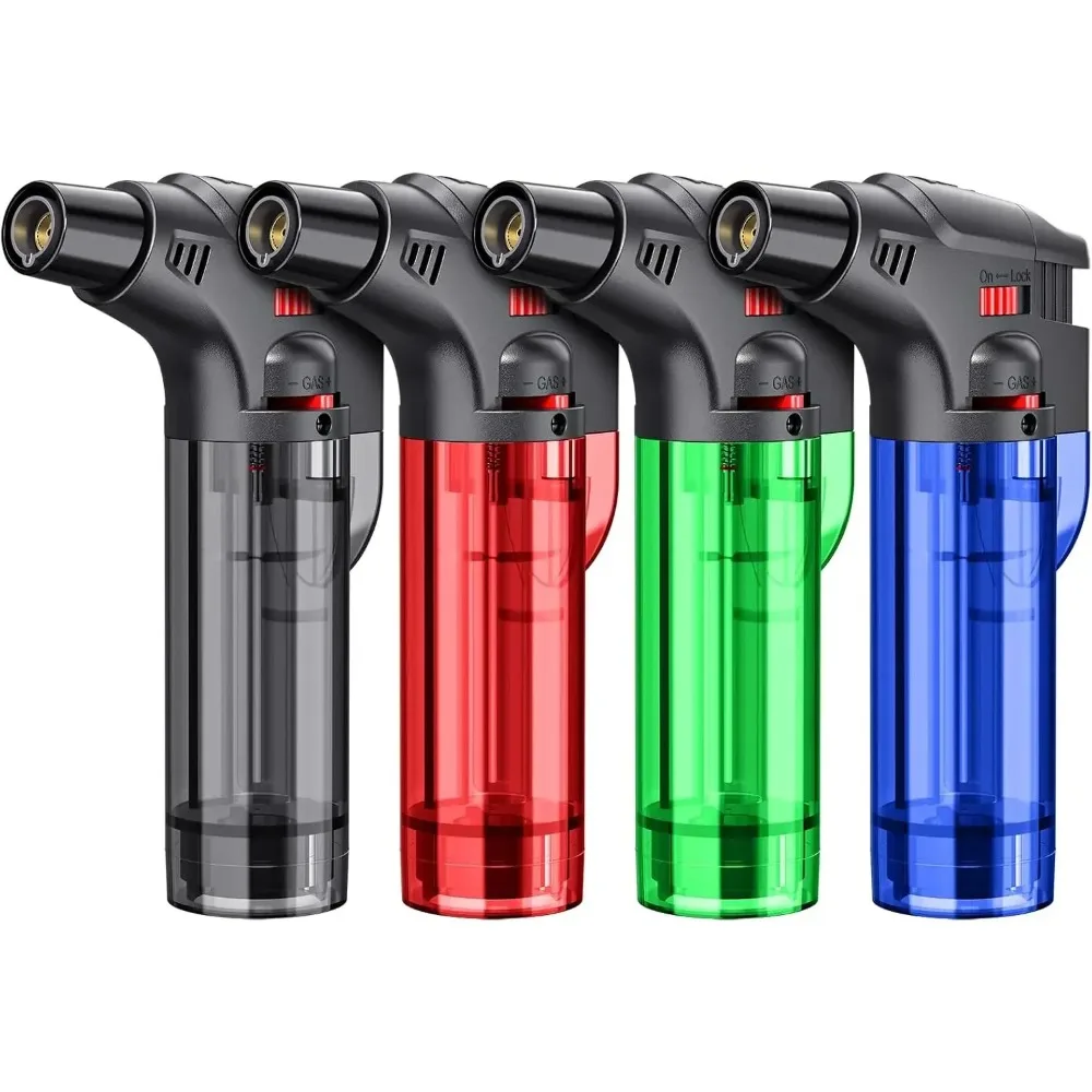 

4-pack Torch Lighters, Windproof Lighters, Butane Gas Lighters, Smoke Accessories, Outdoor Grilling Tools Kitchen Tools 2026 New
