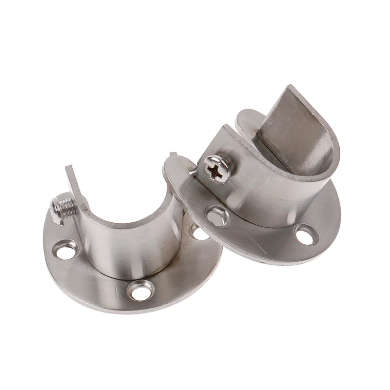 19/22/25/32 мм U-образный кронштейн для гардероба, сверхмощная розетка для стержня из нержавеющей стали, фланцевый держатель стержня, опора на конце стержня для шкафа
