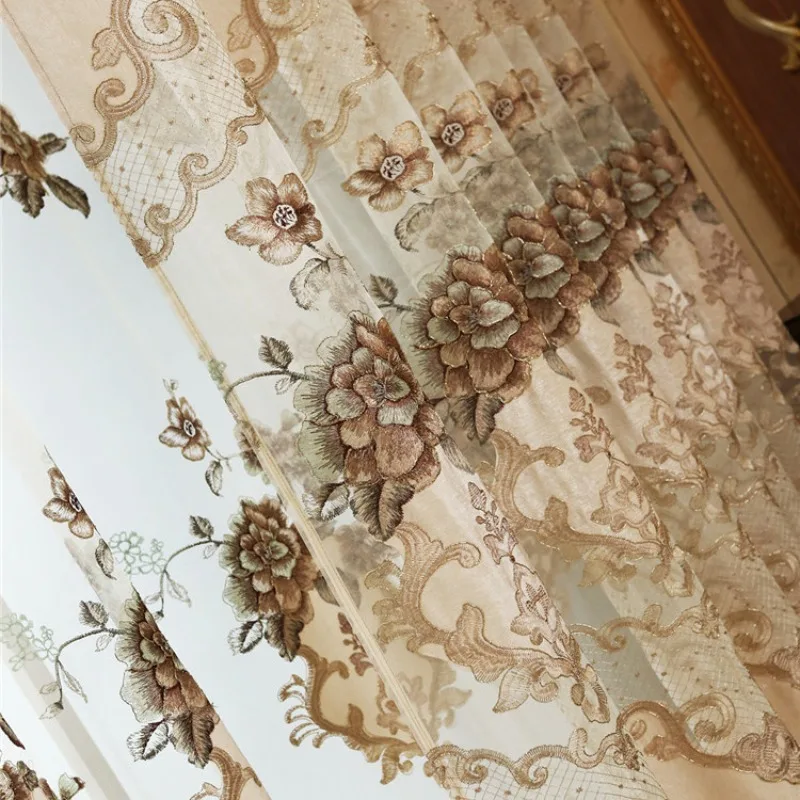 European Luxury Blackout Curtains for Living Room Bedroom Dining Valance Tulle Retro Decor Wedding Grace Classic Retro Decor