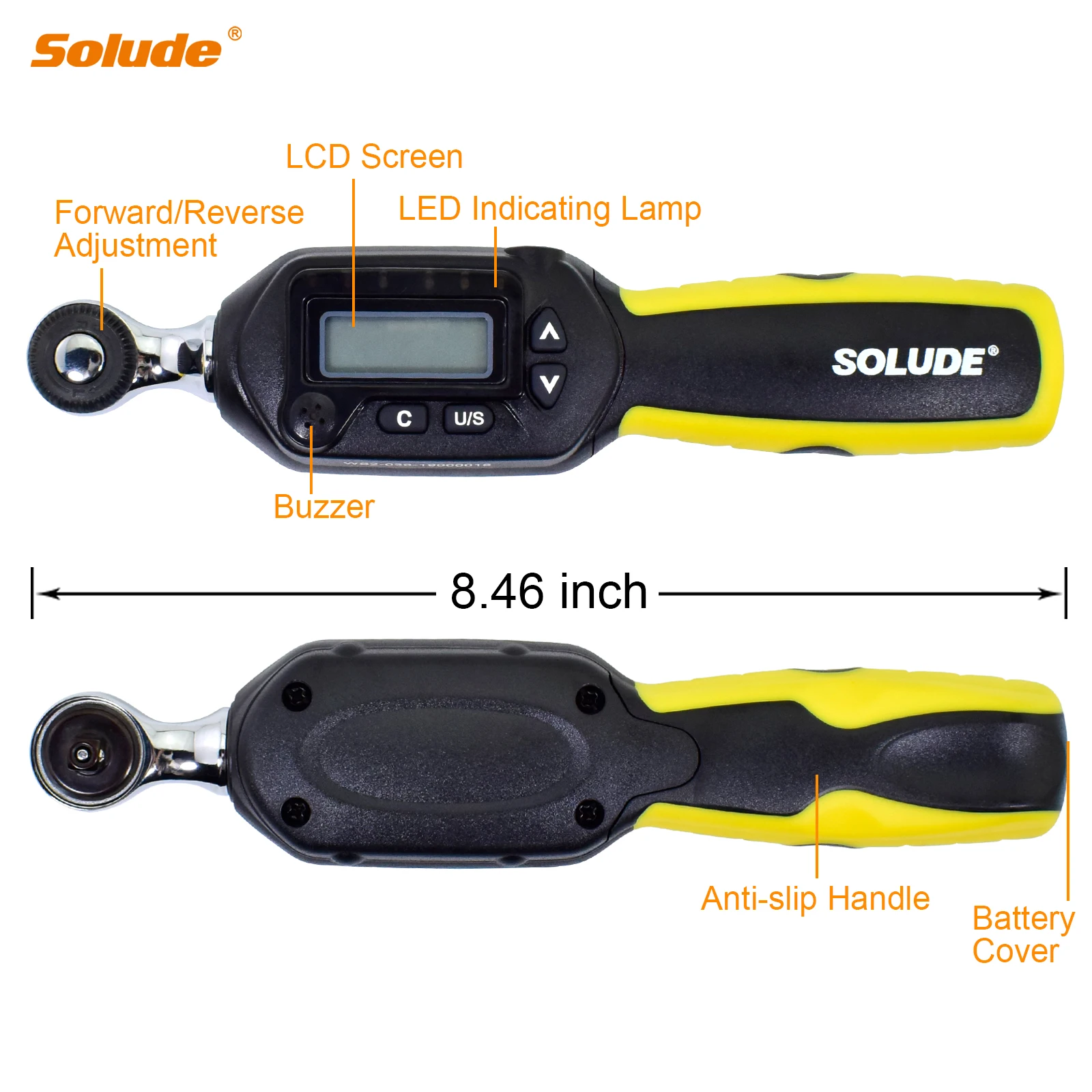 SOLUDE Electronic High precision small Digital Adjustable Torque Wrench,1.5~340 Nm,Portable Precision Measuring Tools