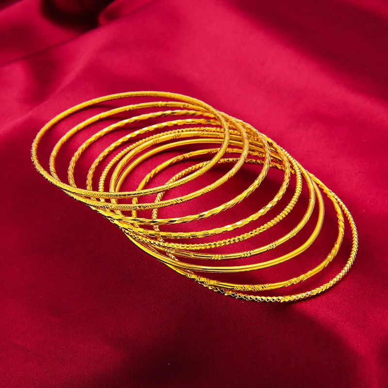

24K Gold Closed-Style Slim Bangle | AU999 Pure Gold, unisex design, mirror-polished finish, sleek and versatile for daily wear