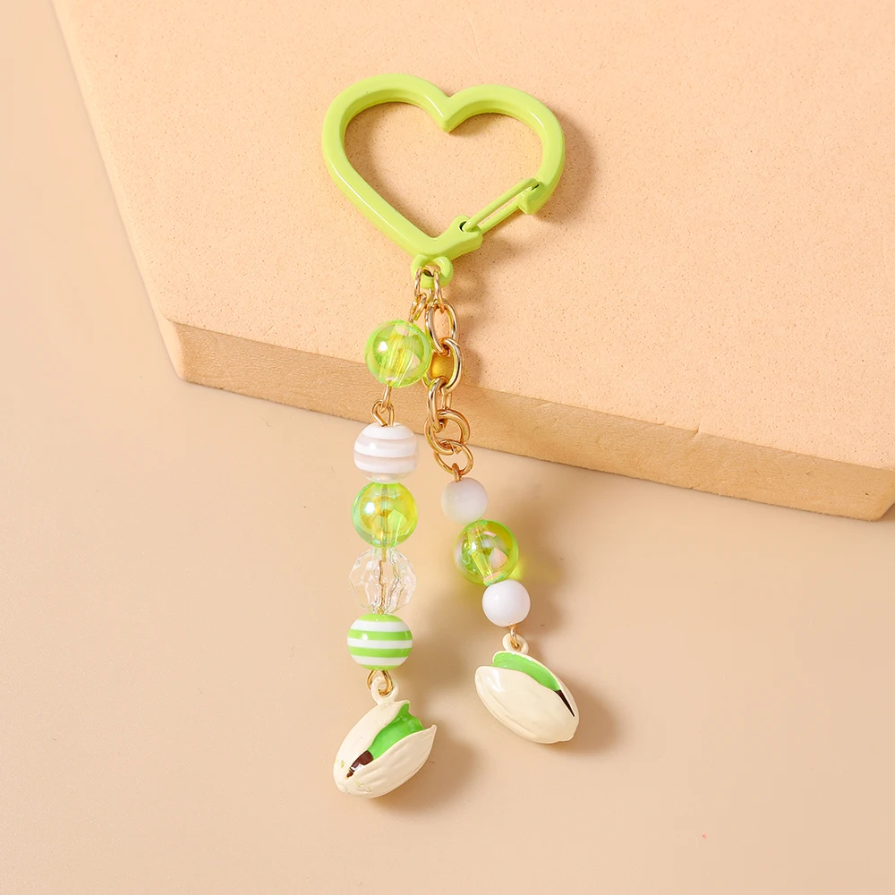 Aihua Emaille-Schlüsselanhänger mit Pistazien-, Wassermelonen- und Maismotiven, Niedlicher Frucht-Schlüsselring, Autoschlüsselhalter, Handtaschenanhänger, Deko-DIY-Schmuckgeschenke – Detail 6