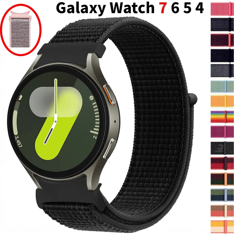 No Gap Interface Nylon Strap For Samsung Galaxy Watch 7/6/5/4 44mm 40mm Sports Bracelet Galaxy Watch 6-4 Classic 47mm 46mm Band