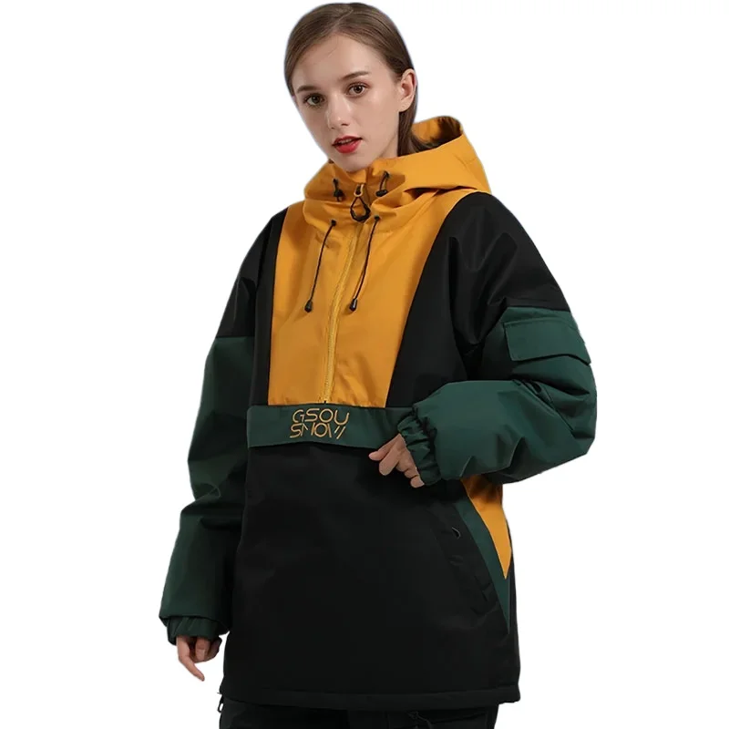 Jaquetas de esqui 2025 inverno novo solto neve topos feminino à prova dwindproof água com capuz ao ar livre à prova vento snowboard roupas casal casaco masculino