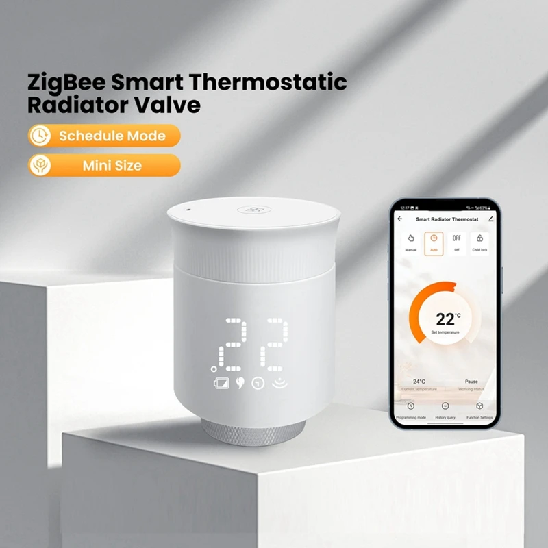 Smart Radiator Thermostat, Programmable Temperature Controller Valve, Works With Alexa, TRV Thermostatic Radiator Valve