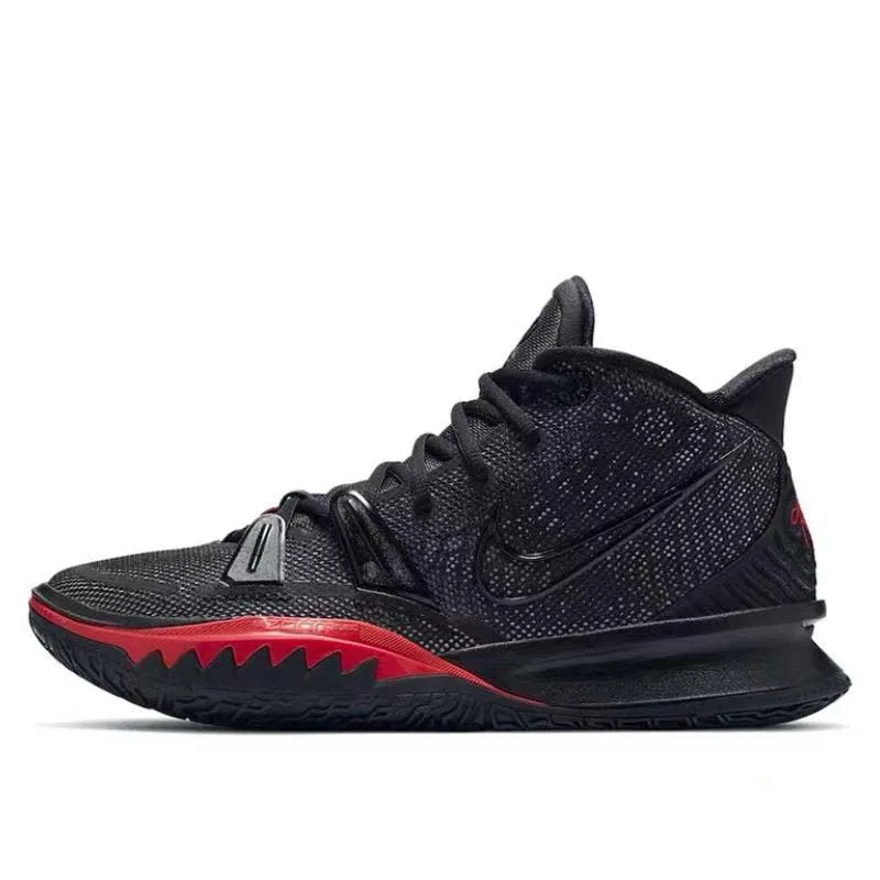 حذاء Nike Kyrie 7 Irving بمقدمة مستديرة وأربطة من الجلد الصناعي، حقيبة غير قابلة للانزلاق ومتينة، قمة متوسطة للرجال من Nike Basketball sh