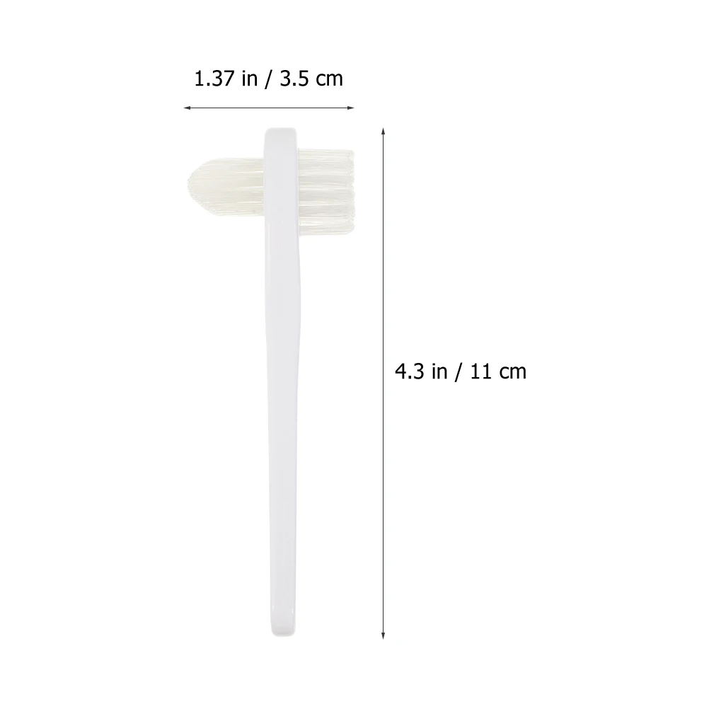 6 Pcs Toothbrush Double Manual Brush False Teeth Cleaner Portable al Care Supply Denture Blue Red White Color