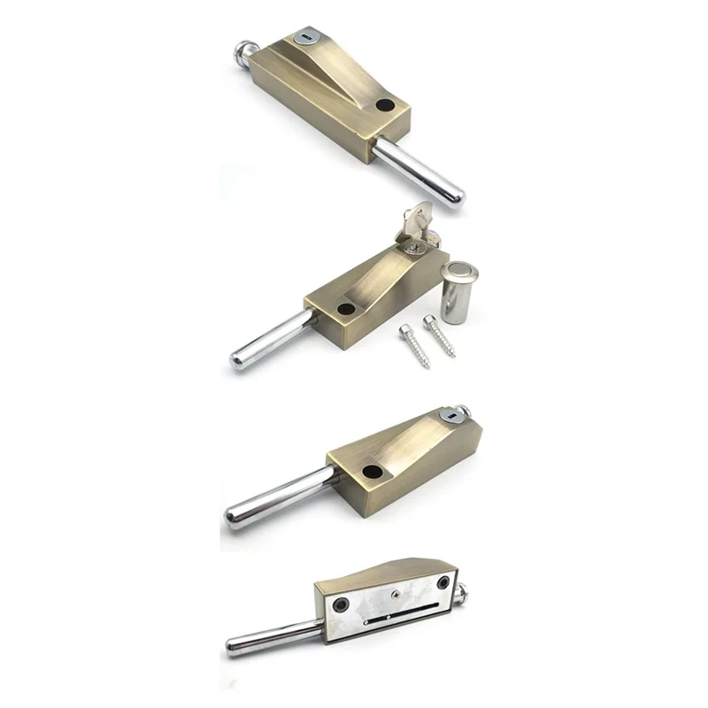 

PHILE-Revolving Door Latch Door Frame Door Lock Double Door Spring Latch Anti-Theft Interlocking Home Hardware Decoration